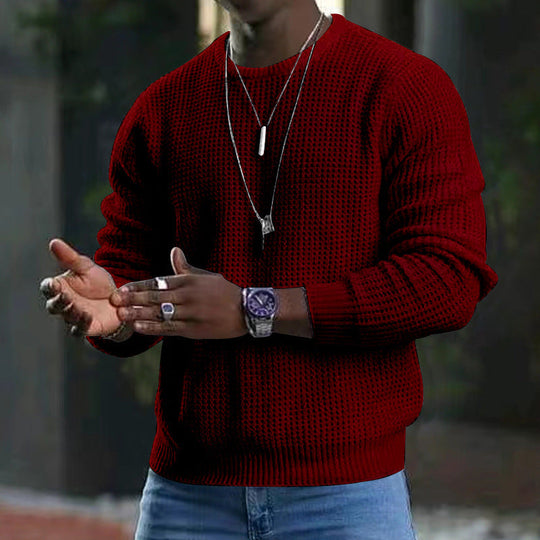JMIERR Men's Crewneck Sweater Soft Casual Sweaters Classic Long Sleeve Pullover Sweaters with Ribbing Edge
