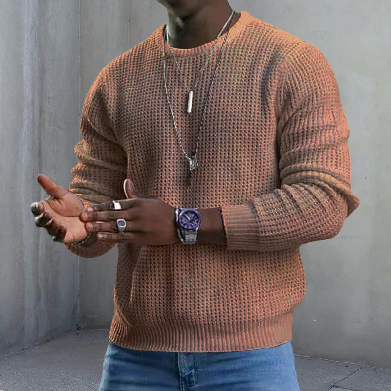 JMIERR Men's Crewneck Sweater Soft Casual Sweaters Classic Long Sleeve Pullover Sweaters with Ribbing Edge