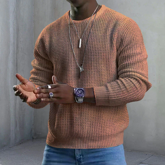 JMIERR Men's Crewneck Sweater Soft Casual Sweaters Classic Long Sleeve Pullover Sweaters with Ribbing Edge