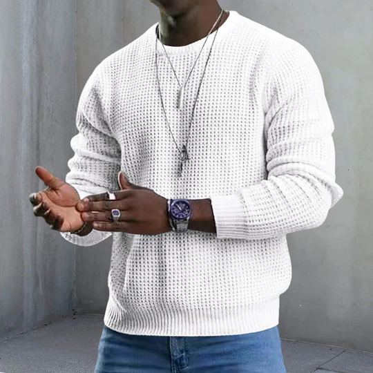 JMIERR Men's Crewneck Sweater Soft Casual Sweaters Classic Long Sleeve Pullover Sweaters with Ribbing Edge