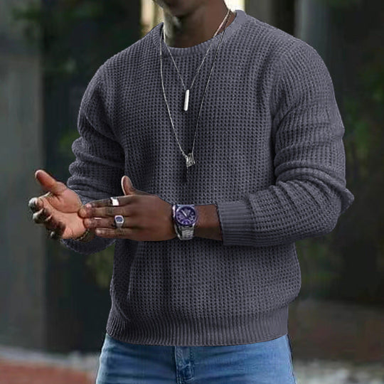 JMIERR Men's Crewneck Sweater Soft Casual Sweaters Classic Long Sleeve Pullover Sweaters with Ribbing Edge