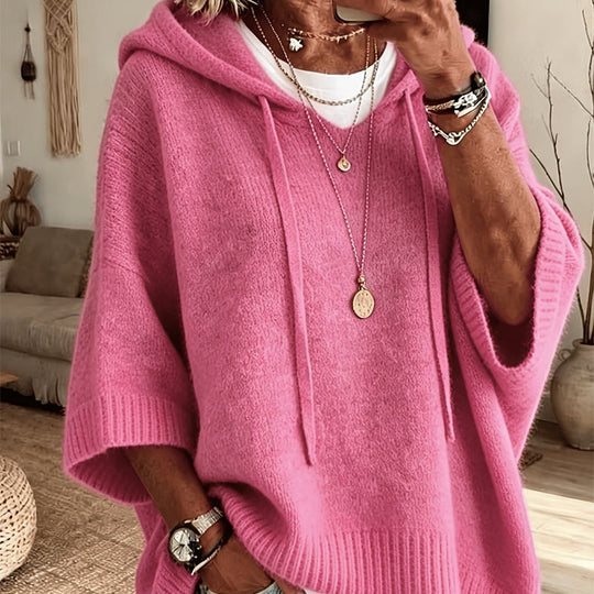 Women's Hooded Drawstring Knit Pullover