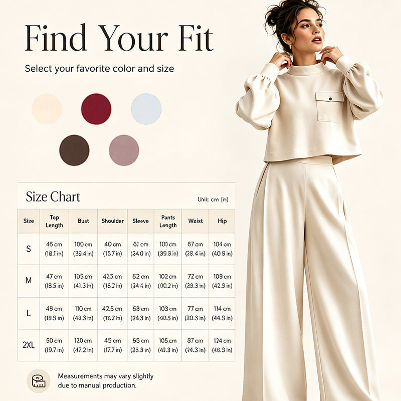 ✨ Effortless Comfort | Women's Cropped Top & Wide-Leg Pants 2-Piece Set✈️Free Shipping