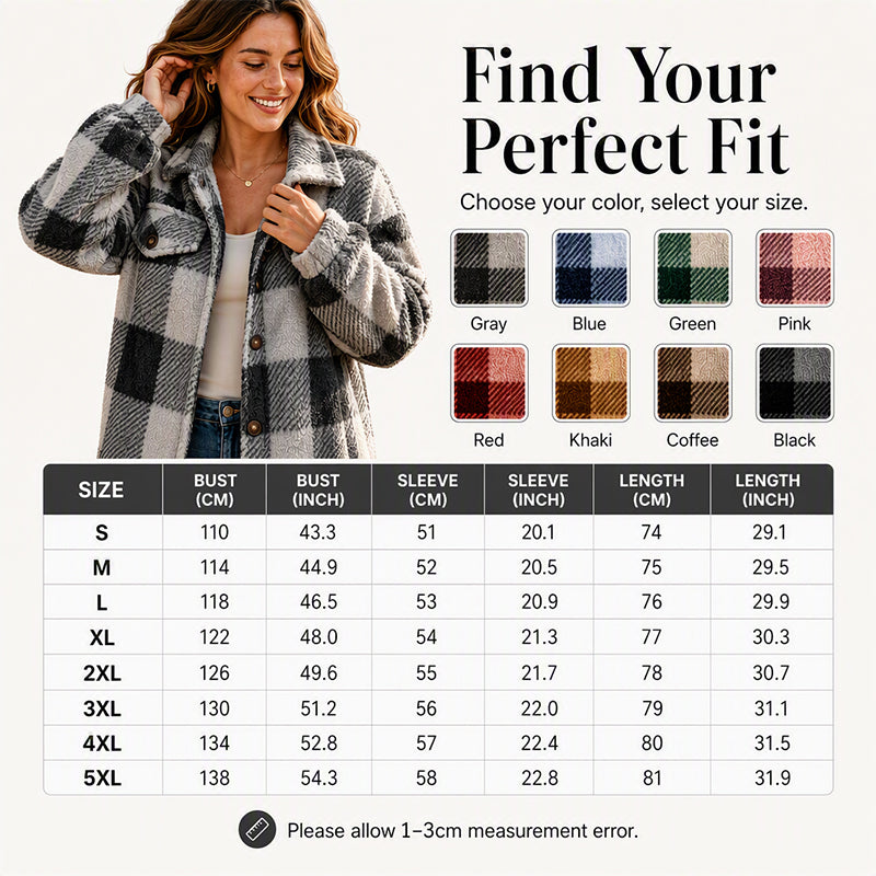 Must-Have🔥👔 Classic Plaid Button-Up Jacket – Cozy Layer for Crisp Autumn Days