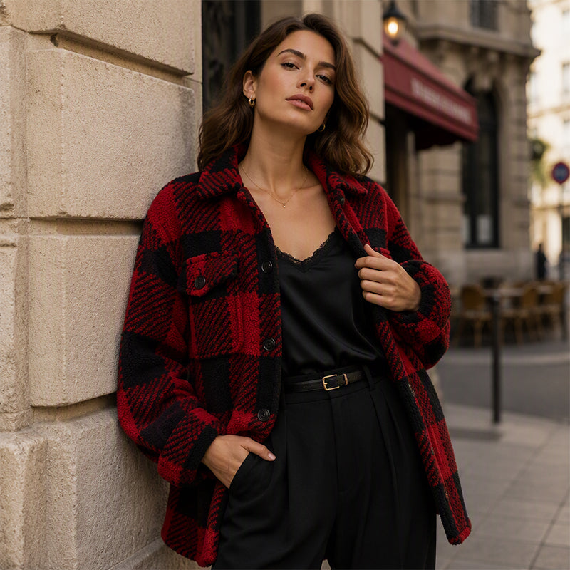 Must-Have🔥👔 Classic Plaid Button-Up Jacket – Cozy Layer for Crisp Autumn Days