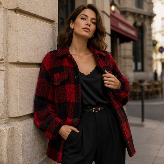Must-Have🔥👔 Classic Plaid Button-Up Jacket – Cozy Layer for Crisp Autumn Days