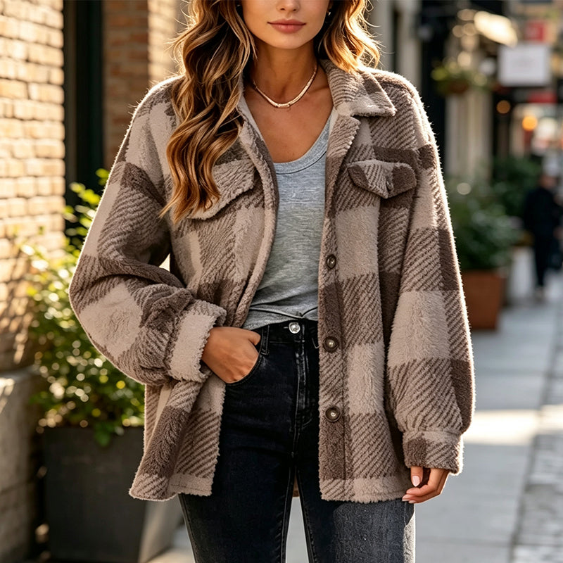 Must-Have🔥👔 Classic Plaid Button-Up Jacket – Cozy Layer for Crisp Autumn Days