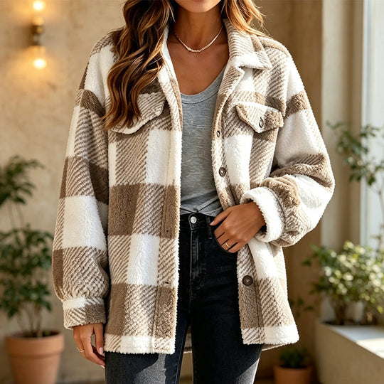 Must-Have🔥👔 Classic Plaid Button-Up Jacket – Cozy Layer for Crisp Autumn Days