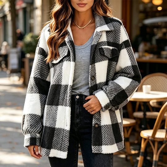 Must-Have🔥👔 Classic Plaid Button-Up Jacket – Cozy Layer for Crisp Autumn Days