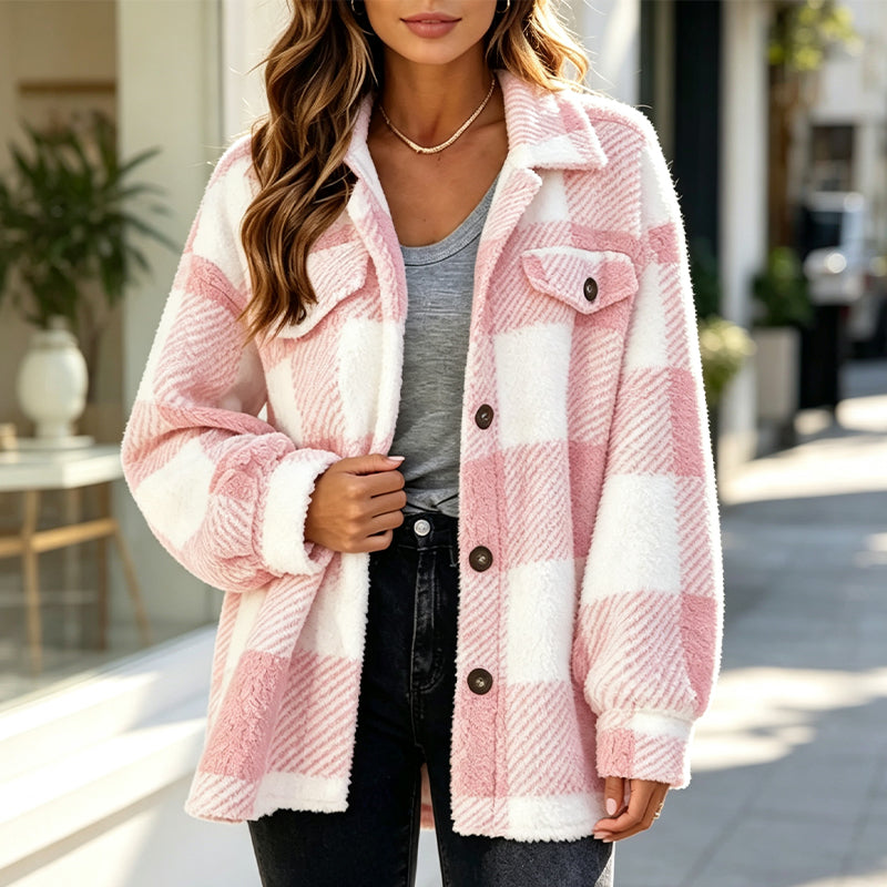 Must-Have🔥👔 Classic Plaid Button-Up Jacket – Cozy Layer for Crisp Autumn Days