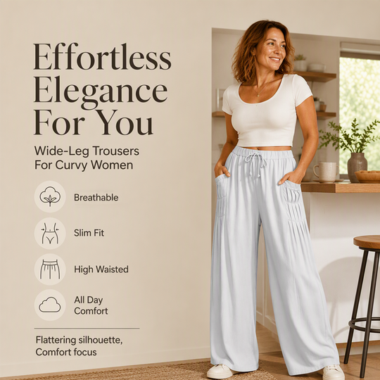 ☀️👖Seasonal Style - Wide-Leg Cotton Linen Pants – Versatile Pairing for Work, Weekends & Travel