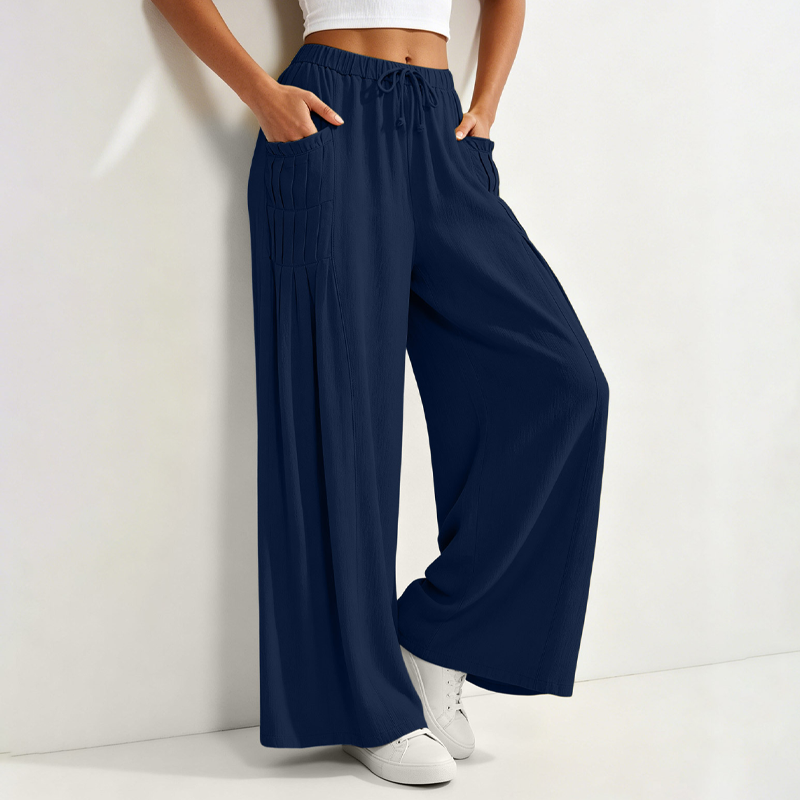 ☀️👖Seasonal Style - Wide-Leg Cotton Linen Pants – Versatile Pairing for Work, Weekends & Travel