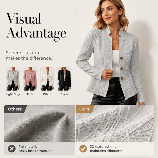✨Women's Textured Button Down Blazer Jacket – Effortless Elegance for Every Occasion