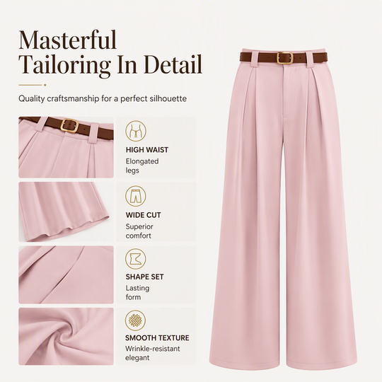 🌸Hot Sale 50% OFF💖Women's Elegant High-Waisted Wide-Leg Suit Pants