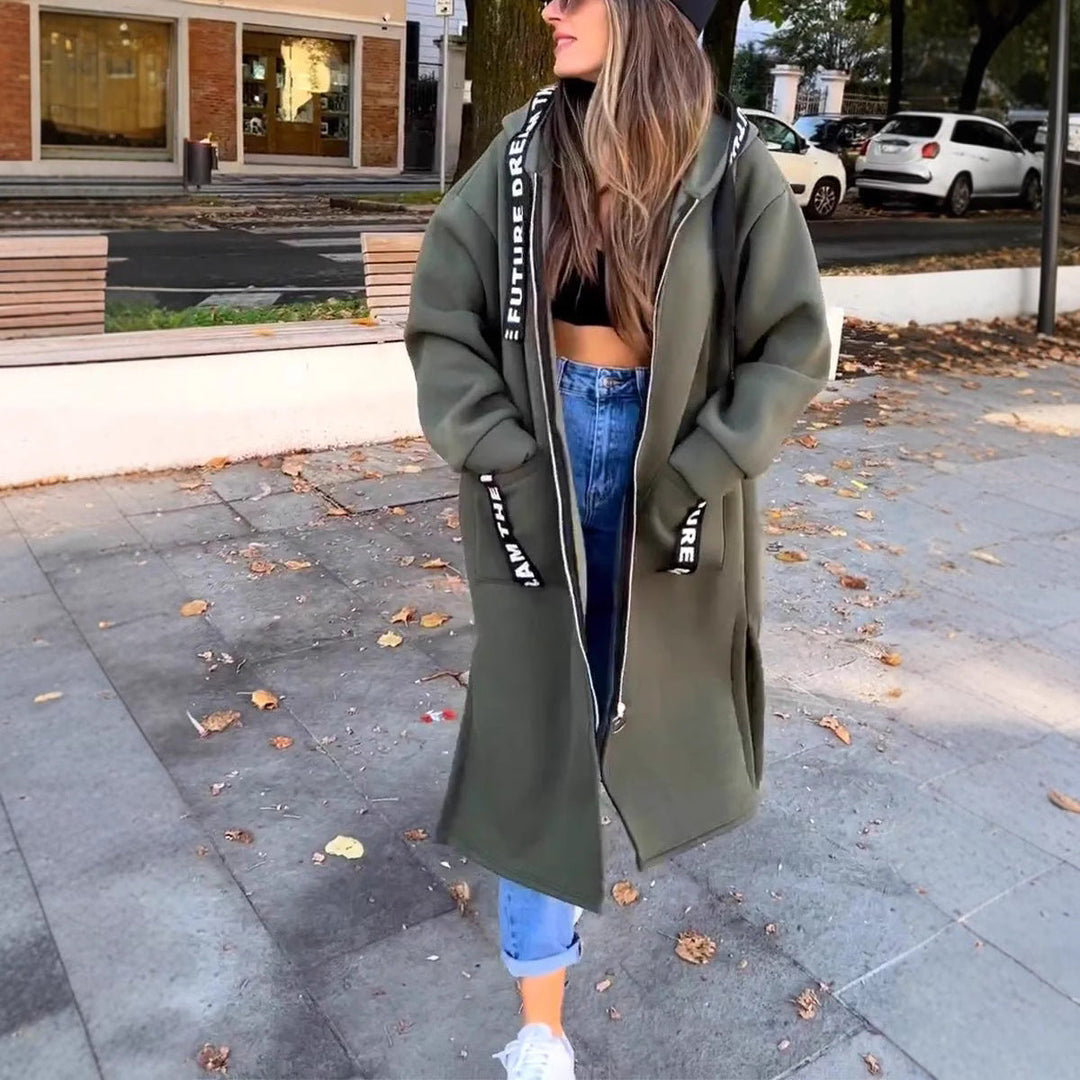 🧥Seasonal Style - Long Zip-Up Hoodie with Pockets – Versatile Coverage & Cozy Comfort for Cool Days