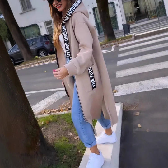🧥Seasonal Style - Long Zip-Up Hoodie with Pockets – Versatile Coverage & Cozy Comfort for Cool Days