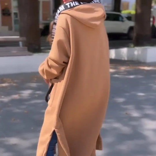 🧥Seasonal Style - Long Zip-Up Hoodie with Pockets – Versatile Coverage & Cozy Comfort for Cool Days