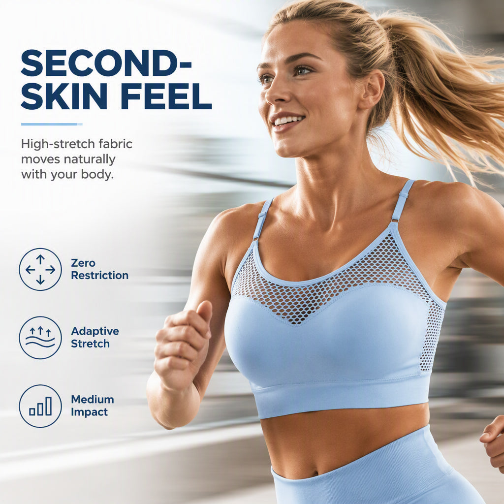 Must-Have🔥🏃‍♀️ Seamless High-Stretch Bra – Medium Support & Cooling Ventilation for Yoga or Gym