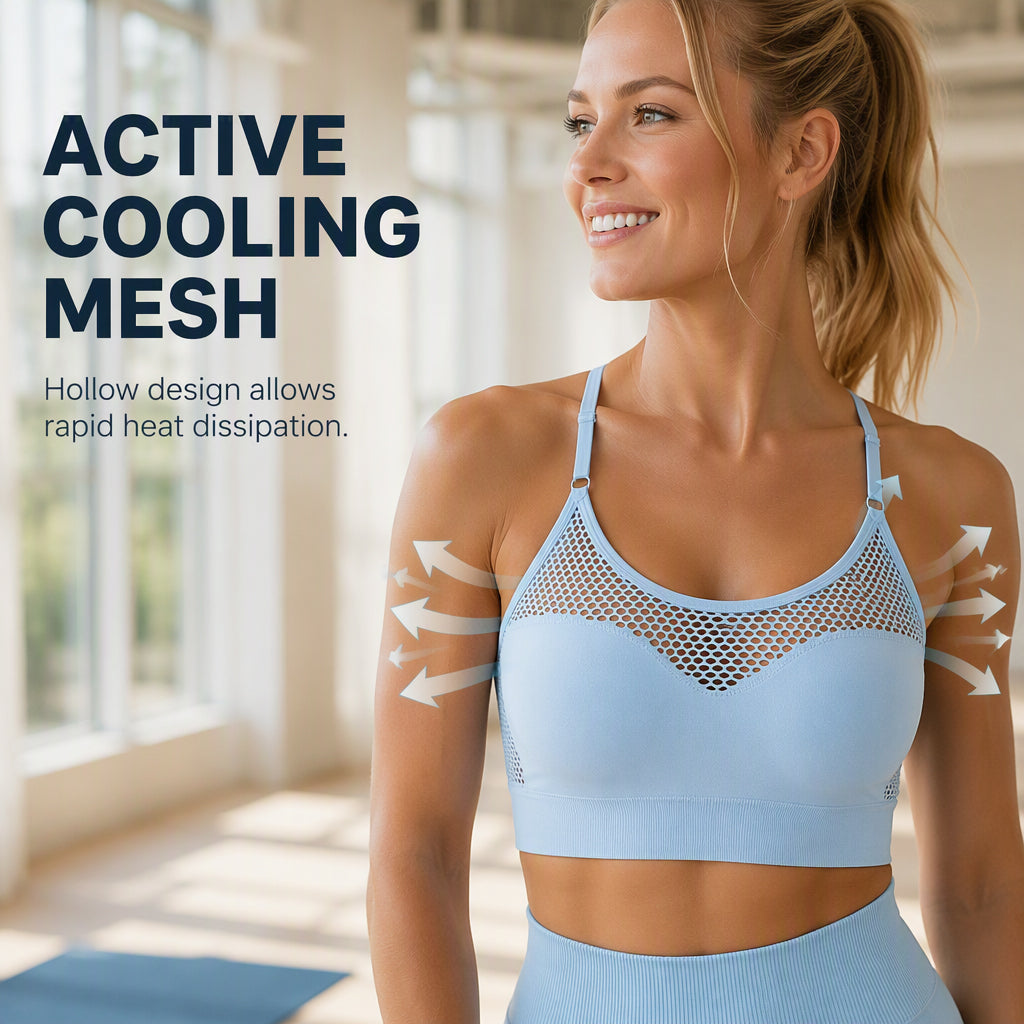 Must-Have🔥🏃‍♀️ Seamless High-Stretch Bra – Medium Support & Cooling Ventilation for Yoga or Gym