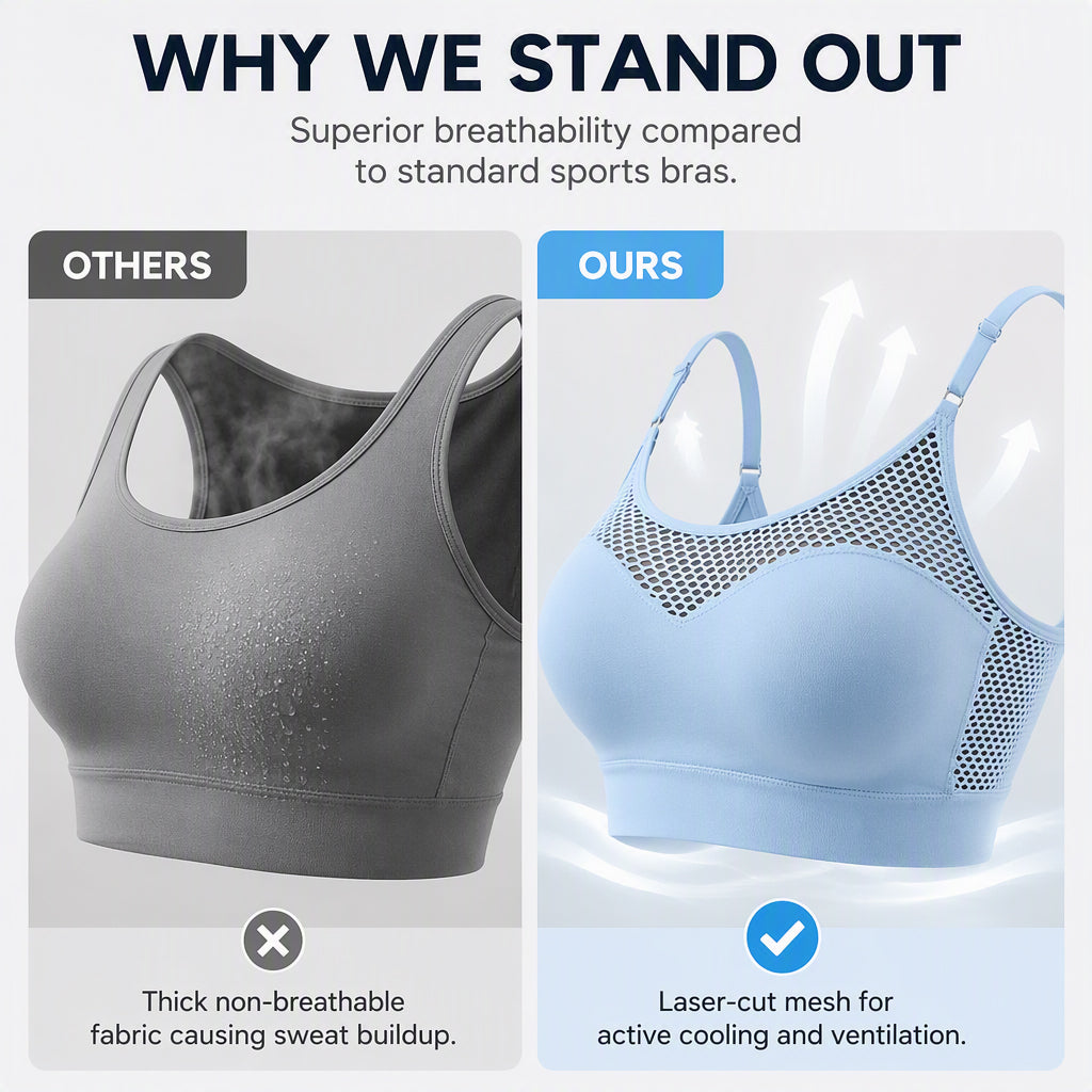Must-Have🔥🏃‍♀️ Seamless High-Stretch Bra – Medium Support & Cooling Ventilation for Yoga or Gym