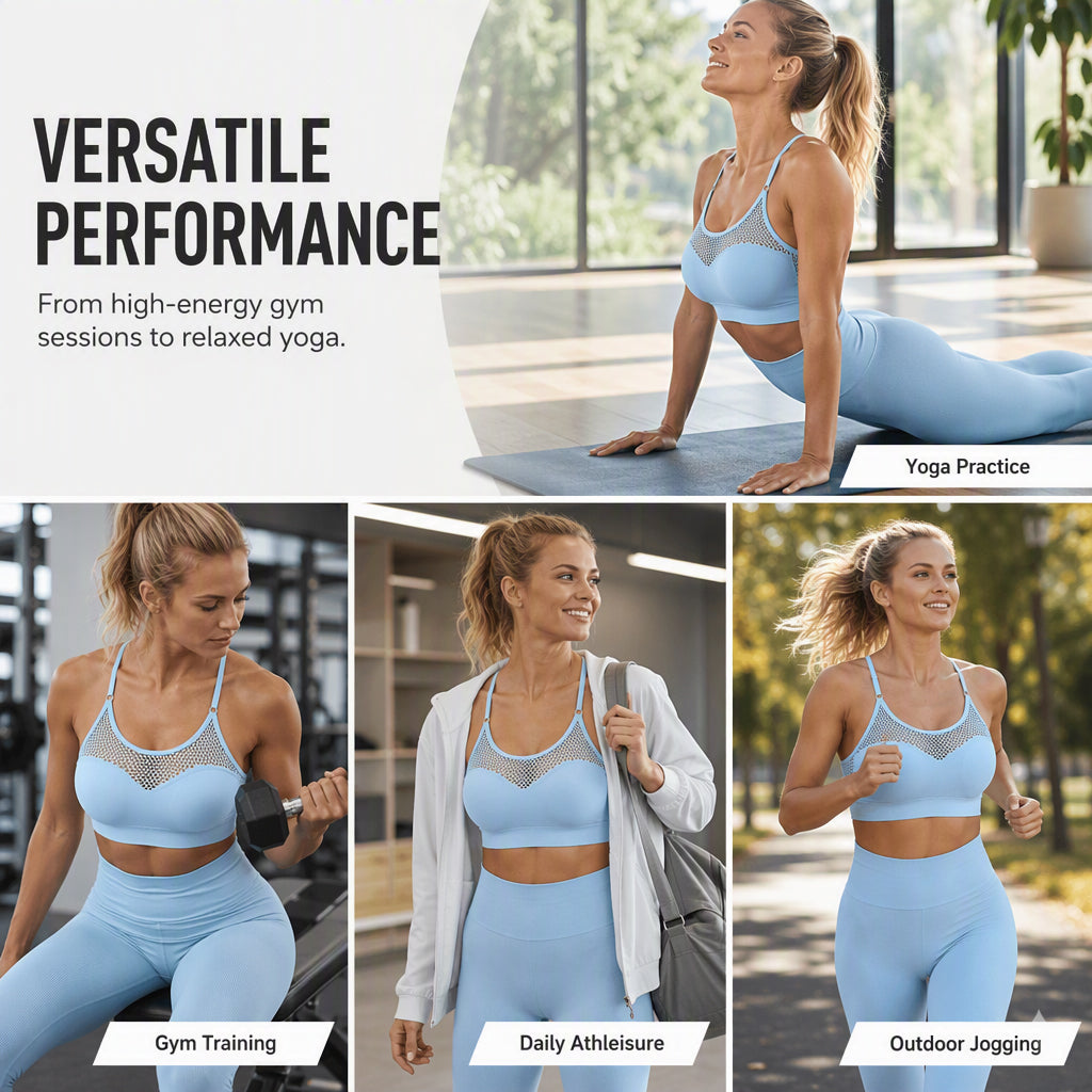 Must-Have🔥🏃‍♀️ Seamless High-Stretch Bra – Medium Support & Cooling Ventilation for Yoga or Gym