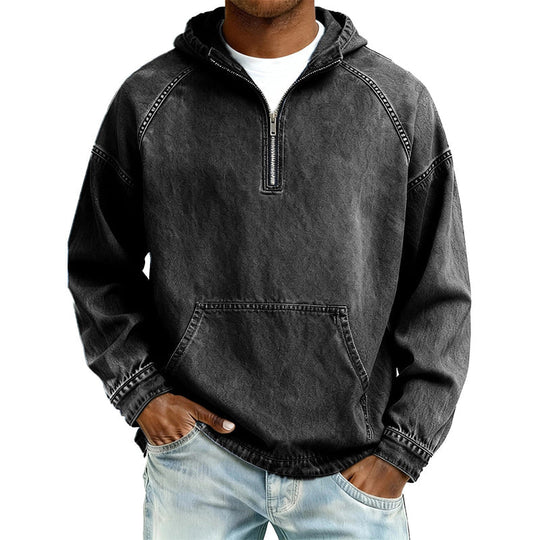✨Men's Casual Half-Zip Denim Jacket-Inspired Layer For Effortless Everyday Style👖