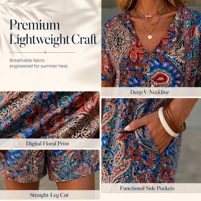 Trending Now⭐ Paisley Print Resort Jumpsuit – Lightweight & Flowy for Effortless Summer Getaways