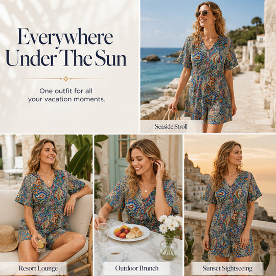 Trending Now⭐ Paisley Print Resort Jumpsuit – Lightweight & Flowy for Effortless Summer Getaways