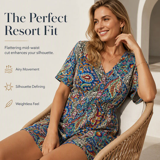 Trending Now⭐ Paisley Print Resort Jumpsuit – Lightweight & Flowy for Effortless Summer Getaways