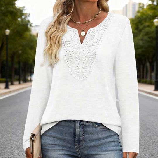 Women’s Elegant V-Neck Long Sleeve Top