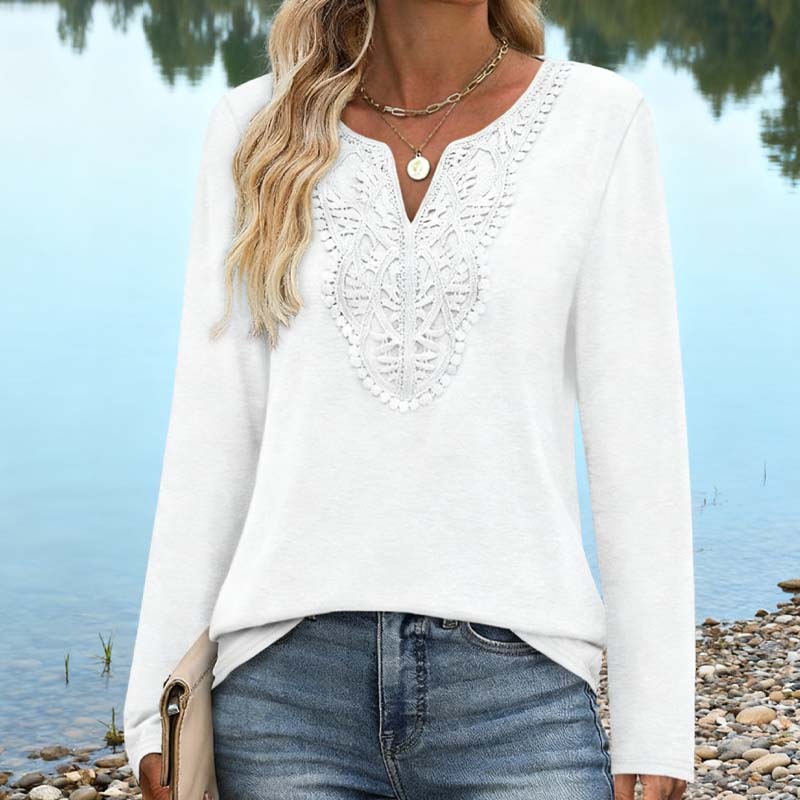 Women’s Elegant V-Neck Long Sleeve Top