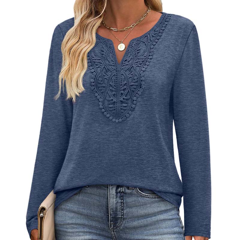 Women’s Elegant V-Neck Long Sleeve Top