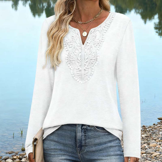 Women’s Elegant V-Neck Long Sleeve Top