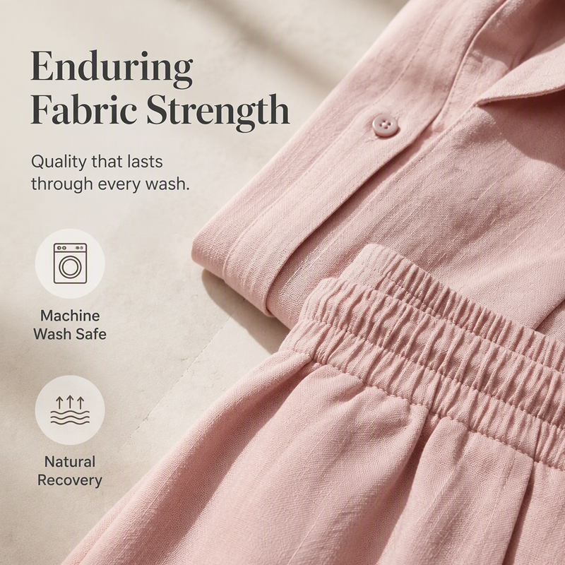 Trending Now⭐👚👖 Cotton-Linen Shirt & Wide-Leg Pants Set