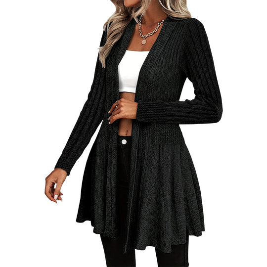 ✨ Cardigan Femme Élégant à Col Ouvert – Coupe Fluide & Style Raffiné
