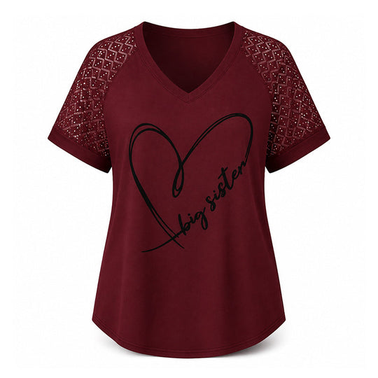 ⏰Last Day Sale 50% Off💃Elegant Lace Heart Tee