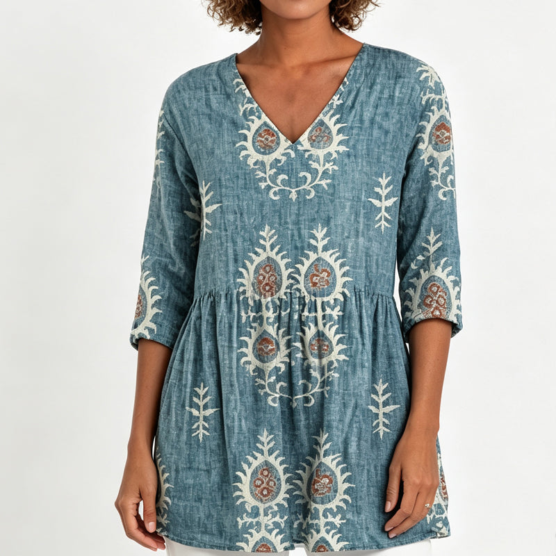 🍁New Fall Collection-Women's Loose Digital Print Round Neck T-Shirt Short Sleeve Casual Top