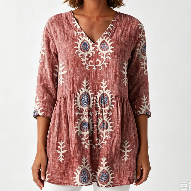 🍁New Fall Collection-Women's Loose Digital Print Round Neck T-Shirt Short Sleeve Casual Top