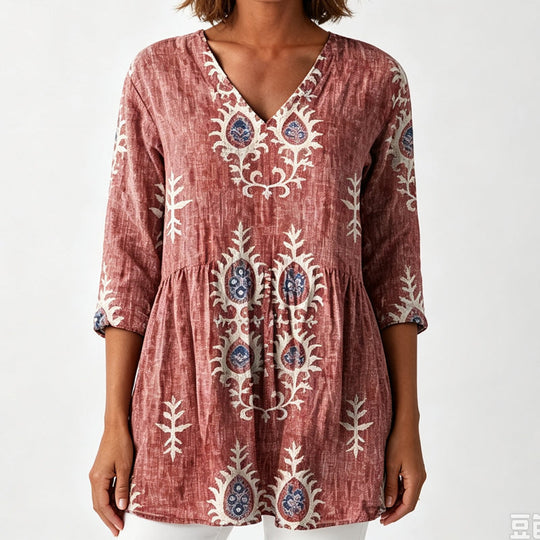 🍁New Fall Collection-Women's Loose Digital Print Round Neck T-Shirt Short Sleeve Casual Top