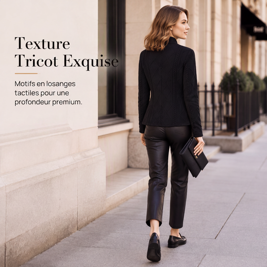 ✨ OFFRE PRIVILÈGE · -50 % | Blazer Femme Texturé à Col Montant