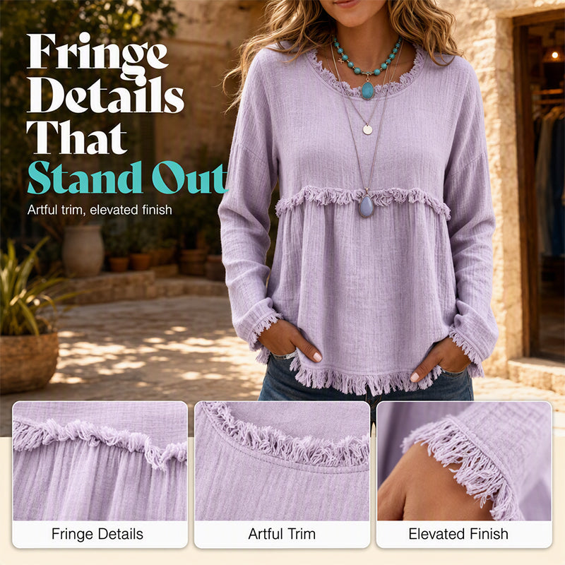 👚 ✨Women's Vintage Fringe Tassel Casual Top – Boho Charm Meets Everyday Comfort