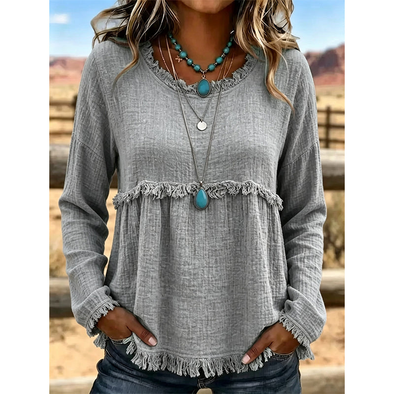 👚 ✨Women's Vintage Fringe Tassel Casual Top – Boho Charm Meets Everyday Comfort