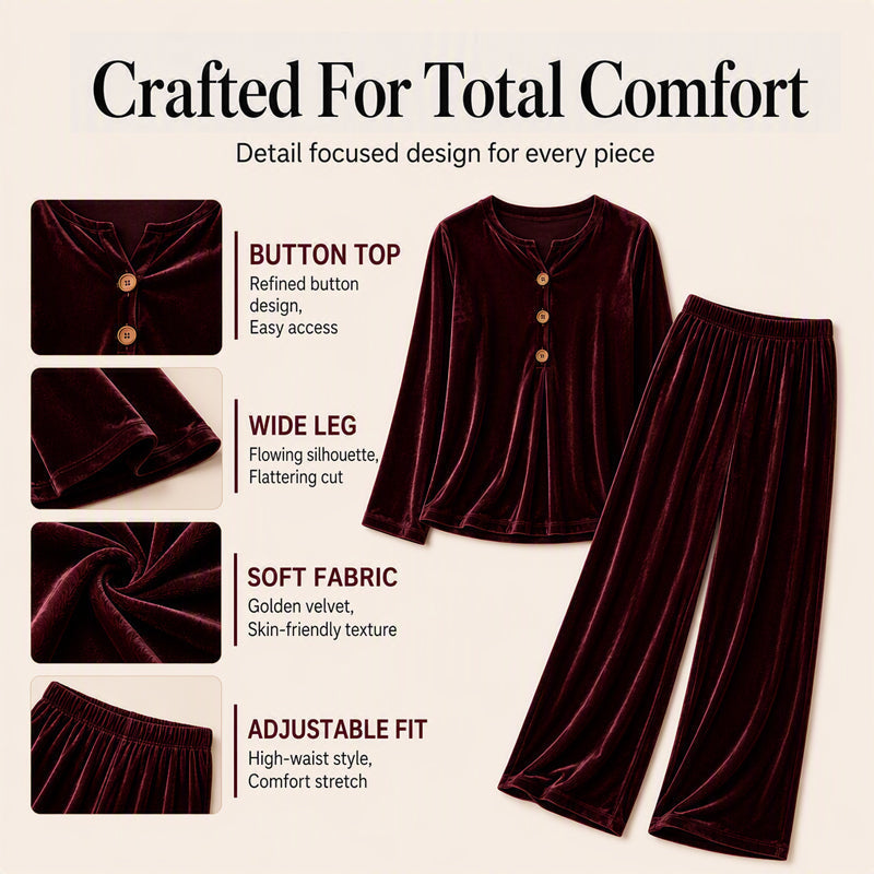 Women's Casual Velvet 2-Piece Loungewear Set