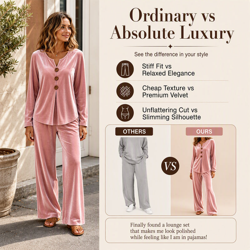 Women's Casual Velvet 2-Piece Loungewear Set