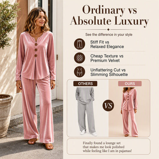 Women's Casual Velvet 2-Piece Loungewear Set