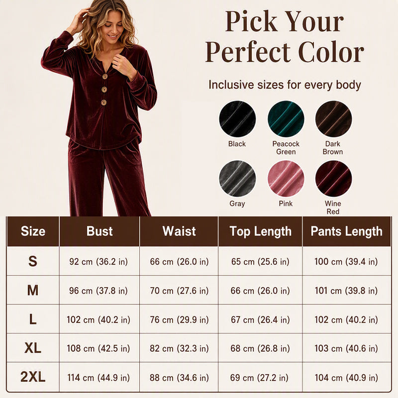Women's Casual Velvet 2-Piece Loungewear Set