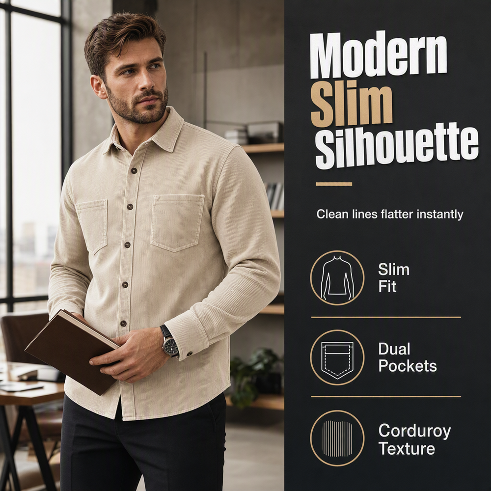 Men's Casual Corduroy Shirt Jacket