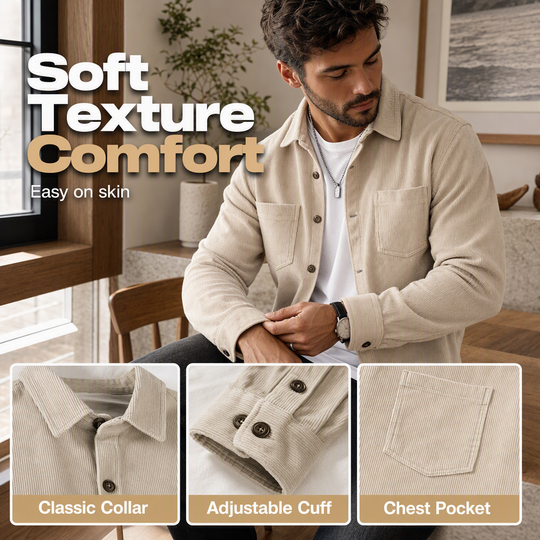 Men's Casual Corduroy Shirt Jacket