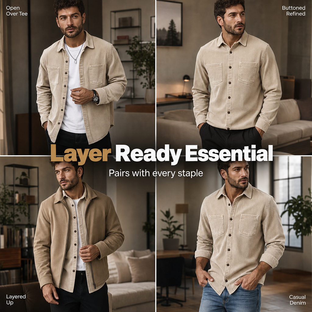 Men's Casual Corduroy Shirt Jacket
