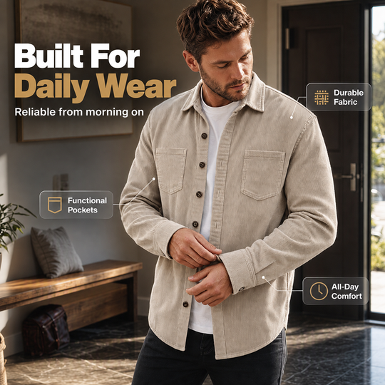 Men's Casual Corduroy Shirt Jacket